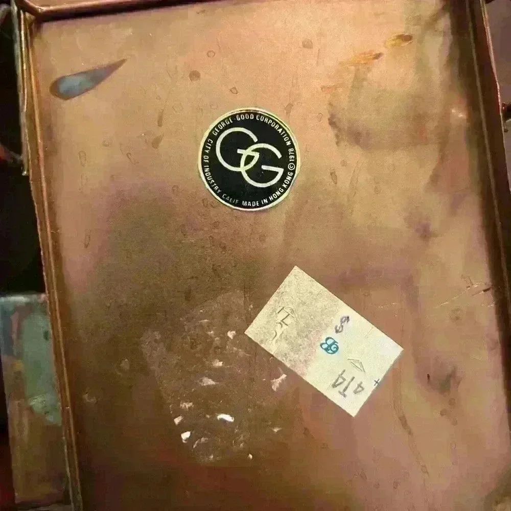 Vintage 1978 Antique George Good Metal Tin Copper Car Music Box 9”